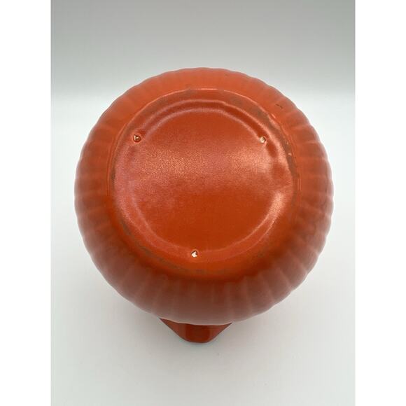 Orange Round Tilted Ball Ceramic Pitcher Jug 6” Vintage MCM - Picture 13 of 13
